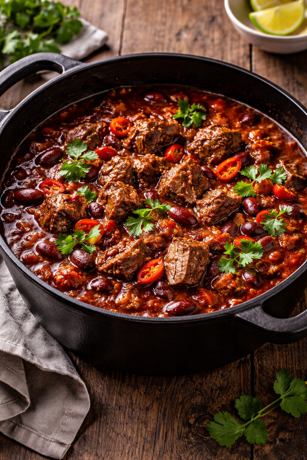 Slow cooked chili con carne met riblappen